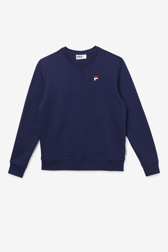 Fila Kieve Sweatshirt Navy - Mens - 48635IQEN